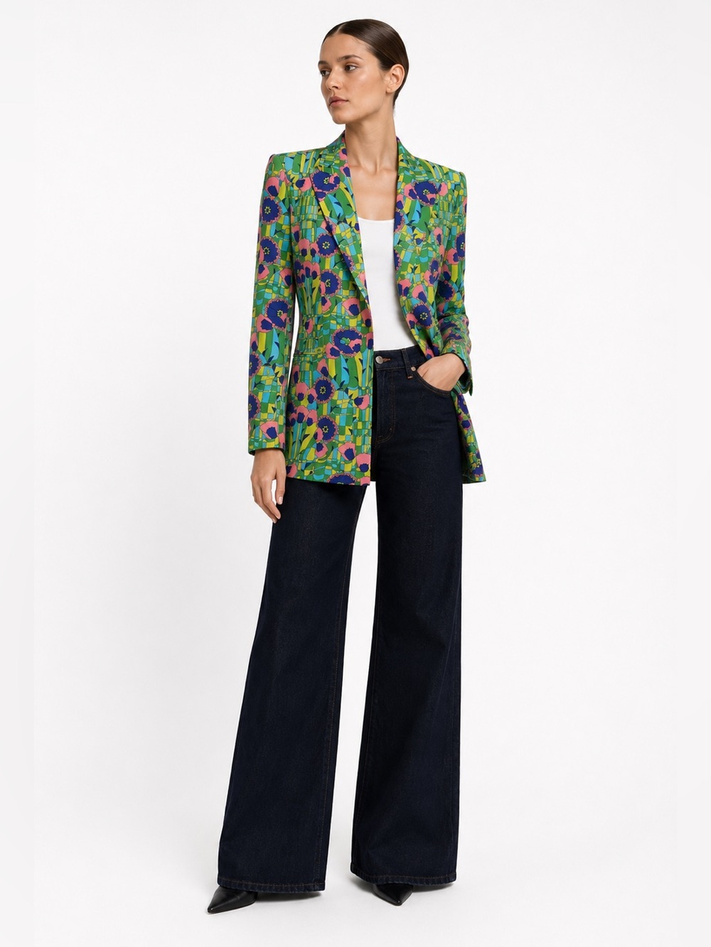 Dolce and Gabbana Floral Longline Blazer IT 44 Fits US 8